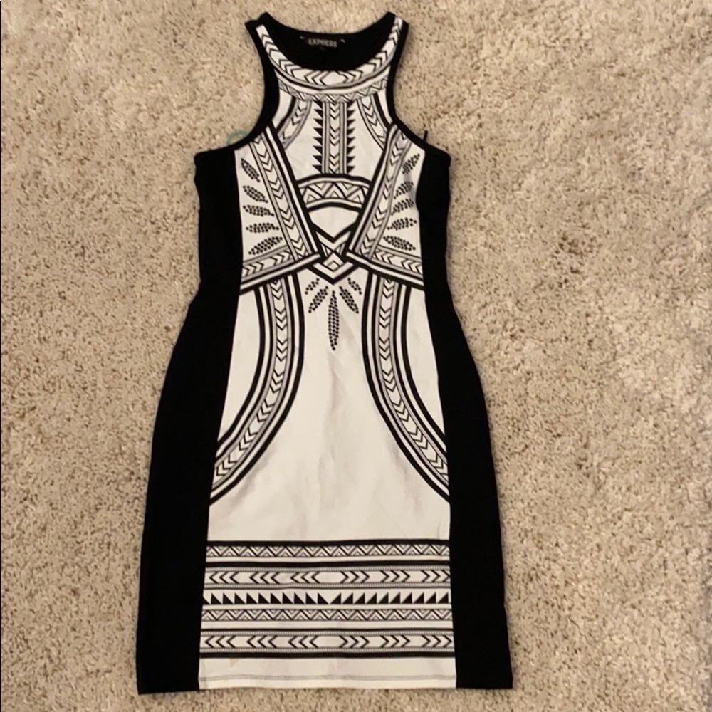 Express Aztec print bodycon dress